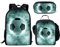 Dolyues Fire Football Rucksack Kinder Kinder Schulranzen Sets Traumfänger Wolf Batikfärbung Regenbogen Isolierte Lunchtasche Set, Galaxy Fußball türkis