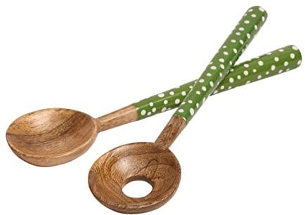 Dexam Sintra 16050473 Couverts à Salade Pois Bois de Manguier Vert