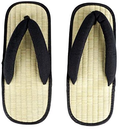 CoolChange Sandalias Tradicionales Japonesas | Paja Zori | Mocasines japoneses | Zouri clásico, Beige negro., 41 EU