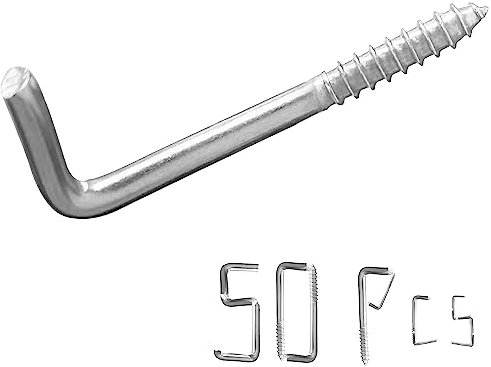 soimuk 50 Stück 304 Edelstahl Einschraubhaken 3,5 * 50 mm Schraube Haken, L-förmige Schraube in Haken zum Aufhängen