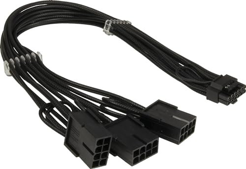 Inter-Tech Adapter GPU-02 (12+4pin auf 3x8pin PCIe, 34cm) für Grafikkarten mit 12VHPWR Anschluss an PCIe 8pin Anschlüssen