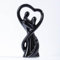 ARJDXDP Stilvolle Skulptur «Herz-Paar», Paar Skulptur Keramik Home Desktop Ornament, Black Hugging Couple Statue, Paar Umarmungs Kuss Figuren, Hochzeitstag-Skulpturen für Frauen und Männer