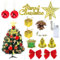 14 Stück Mini Weihnachten Dekoration, DIY Weihnachtlicher Baumschmuck, Mini Weihnachtsbaum Deko Gehören LED-Leuchten, Wipfelsterne, Glöckchen, Kleine Geschenkboxen, für Tür, Fenster, Tannenbaum Deko