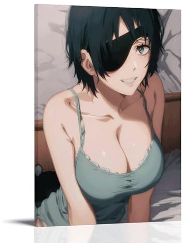 MNIJKDF Himeno Chainsaw Man Poster Decorative Painting Canvas Wall Art Living Room Poster Bedroom Painting 20 x 30 Inch (50 x 75 cm)