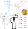 WUIOWPPIC 4 Stück Lustiges Sportler Funny Nachtlicht Lustige Funny Led Lampe DIY Form Fun Lampe Beamlight Veränderbarer Form Lustigem Night Silikon Lamp mit süße Aufkleber