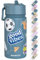 BEARFOOT Cantimplora infantil de acero inoxidable con pajita, termo de 400 ml, sin BPA, a prueba de fugas, botella de agua para niños pequeños, niñas y niños, botella de agua para escuela, guardería