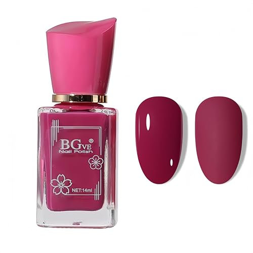 Purple Nail Polish - Plum Purple Nail Varnish - Air Fast Dry Nail Polish - Chip Resistant Long Lasting Nail Varnish - Glossy Fuchsia Nail Art Polish For Women Manicure DIY