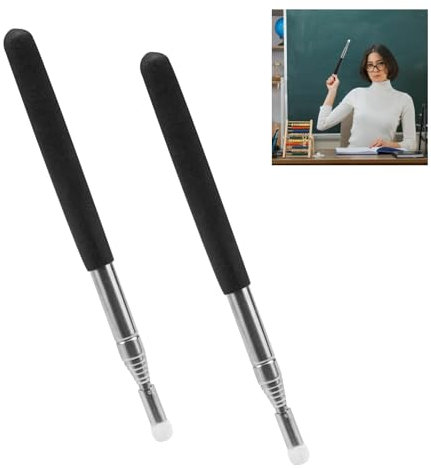 2 Pezzi Bacchetta Telescopica Allungabile, 100cm Puntatore Telescopico, Bastone di Puntamento in Acciaio Inox Estensibile, Indicatore Telescopico per insegnamento Presentazioni, Formatore, Seminari