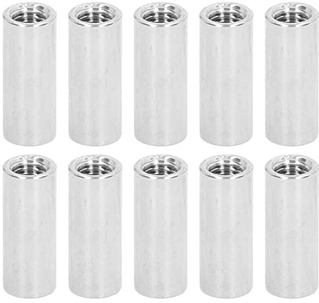 Hapivida 10Pcs Rond Connecteur Écrou, M8 Rond Couplage Écrou En Acier Inoxydable Longueur 30mm Manchon Filetée Écrous Accouplement pour Rallonger