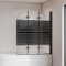 Cozynest Duschwand für Badewanne Schwarz 130x140cm 3-Teilig Badewannenaufsatz Faltbar Duschtrennwand Glas Duschabtrennung 6mm ESG Glas Nano Beschichtung Badewannentrennwand