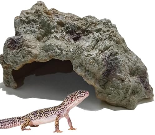 Pierre pour reptiles - Cachette pour terrarium - Décoration pour petits lézards, serpent, tortue, grenouille, amphibiens, petit