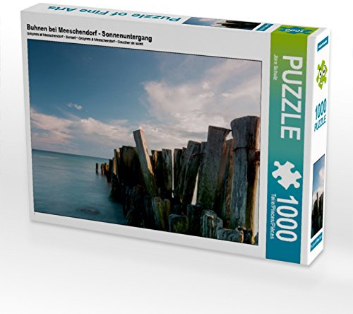 CALVENDO Puzzle Buhnen bei Meeschendorf - Sonnenuntergang | 1000 Teile Lege-Größe 64 x 48 cm Foto-Puzzle für glückliche Stunden