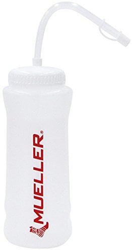 MUELLER Quart-Flasche mit Strohhalm, natürliche Farbe mit roten Buchstaben Trinkflasche