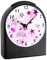 CreaDesign, WU-50-1030-02, Sterne Farbe Rosa, analog Kinderwecker schwarz, Funkwecker ohne Ticken, mit Licht, personalisiert mit Namen, 9,6 x 5,5 x 11,9 cm, 104 g