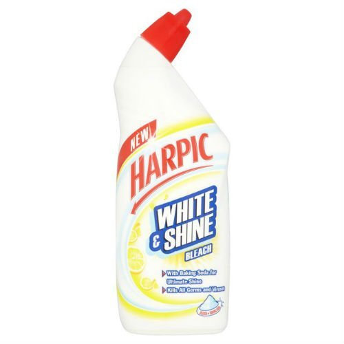 Harpic White & Shine Toilet Bleach Gel, Citrus, Pack 4 x 750 ml, Kills 99.9% of Bacteria, Toilet Cleaner
