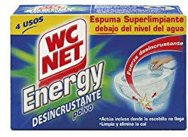 Wc Net Energy Polvo - Desincrustante, máxima limpieza del inodoro. Caja 4 sobres.