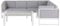 Beliani Lounge Set 2-teilig Aluminium weiß/grau Ecksofa mit Tisch Kissen grau Castella