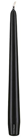 Spitzkerzen Schwarz 250 x 25 mm, 12 Stück, konische Kerzen, Kerzen in konischer Form