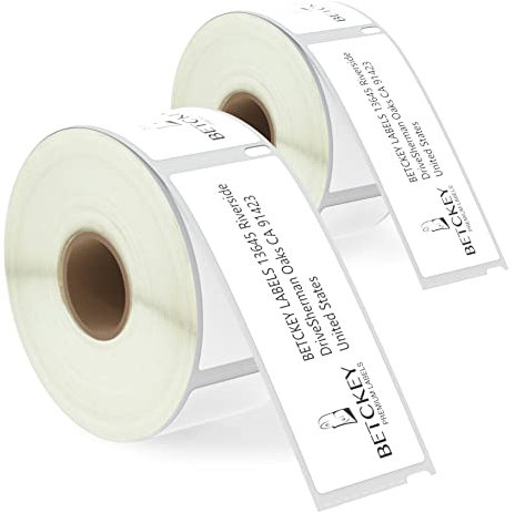 BETCKEY - 2 Rollen 99012 Selbstklebende Etiketten Kompatibel mit DYMO S0722400, 36mm x 89mm, 520 Adressetiketten (Groß) für LabelWriter 450, 4XL NICHT passend 550 oder 5XL