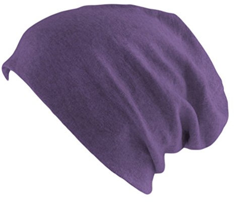 Oblique Unique Long Beanie XXL Mütze Slouch Trend Damen Herren (Lila)