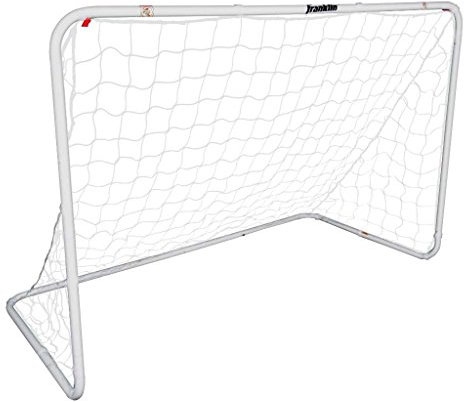 Franklin Sports Uni – Erwachsene Competition Soccer Goal Wettkampf Fußballnetz – Fußballtor für den Hinterhof – Stahlkonstruktion – 1,8 m x 1,2 m, Weiss/opulenter Garten, 6' x 4'