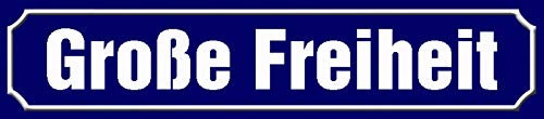 Schatzmix Blechschild Straßenschild Große Freiheit Metallschild 46x10 cm Wanddeko tin Sign