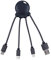 Xoopar Octopus Metal 4 en 1 Cable Multi USB Cargador USB Universal con cables de Nylon Trenzado con Micro USB C y Lightning para Apple iPhone Samsung Google Android (negro)