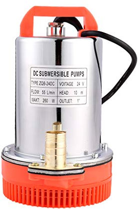 SHYLIYU Bombas de agua sumergibles 24V DC 260W Bombas solares adecuadas para bombear agua limpia/sucia, piscinas, bodegas inundadas