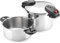 Alza Space - Set Ollas Express Rápida 4 + 6L, Acero Inoxidable 18/10, Apta Para Todas las Cocinas, Inducción, Fondo Termo-Difusor, 2 Modos de Cocción