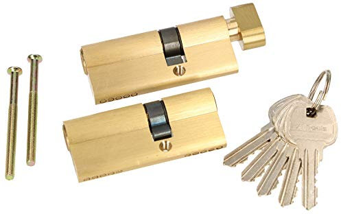 KOTARBAU® Lot de 2 cylindres profilés à fermeture identique 45 x 30 mm avec bouton de fermeture