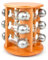 Set de 12 especieros con soporte de bambú 24 x 19 cm, organizador de especias madera 12 botes cristal y acero inoxidable, estante de almacenamiento, estantería para encimera cocina