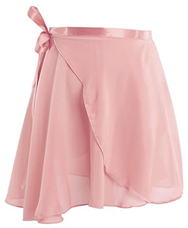 Daydance Light Pink Women Ballet Skirts Adult Sheer Chiffon Over Scarf for Dancing Leotards