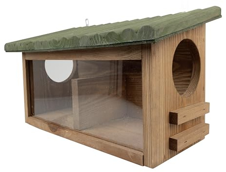 Windhager Eichhörnchen Futtersilo - abnehmbares Dach - aus Kiefernholz - Futterhaus, Futterstelle, Futterstation für Eichhörnchen - inkl. Aufhängevorrichtung