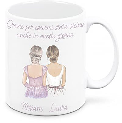 Mr. Gadgets Tasse en céramique personnalisable avec noms de témoins de mariage (9)