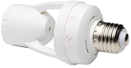 Perfeclan Motion Light Socket IR Human Fixture Adapter E27 Plug Socket Switch Base for Closet Basement Front Door Storage Room Porch