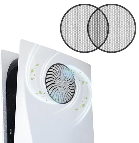 Qoosea Fan Dust Filter for PS5 Breathable & Easy to Use Dust-proof Net PS5 Accessories Cooling Fan Dust Mesh (2- pack)