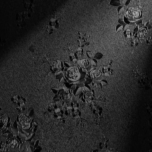 Erfoni Black Wallpaper Peel and Stick Wallpaper Black Floral Embossed Contact Paper 17.7inch×118.1inch Removable Textured Flower Wallpaper Self Adhesive Thicken Countertops Cabinets Contact Paper