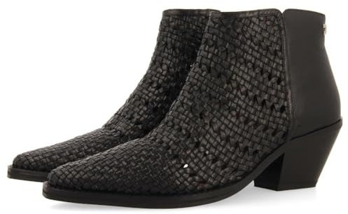 STIVALI COWBOY INTRECCIATI TACCO PELLE LIVONIA