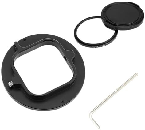 Filtre UV en alliage d'aluminium 52 mm avec bague d'adaptation Pièces de rechange pour GoPro Hero 9/10 Noir