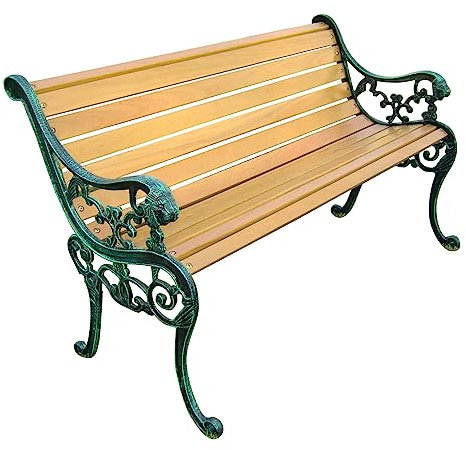 Gardeness Gartenbank aus lackiertem Holz und Gusseisen Leone