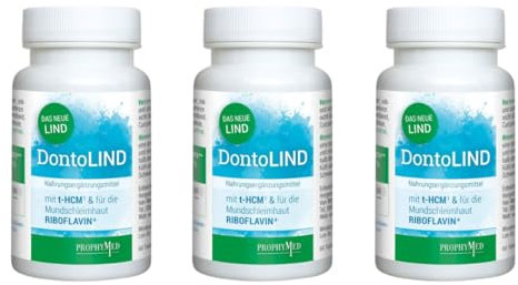 DontoLIND Nahrungsergänzungsmittel - Perfekte Zahnfleischhygiene mit t-HCM® und Riboflavin Zahnpflege & Mundhygiene – 3x 60 Tabletten zum Lutschen