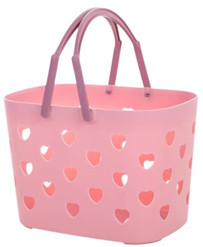 Panier de douche portable en plastique avec poignées, panier de rangement pour salle de bain et cuisine