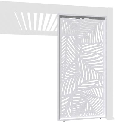 Weide Dekorative Lamellenwand Paneel Zubehör für Weide Pergola | Blatt-Design | Aluminium | Anthrazit, Weiß | 3 Breiten | Flexibler Sichtschutz und optimale Luftzirkulation (Weiß, 123 cm)