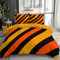 Quixora Bettwäsche Set Orange-Schwarze Streifen Thema, 135 x 200 cm Bettbezug Weiche Mikrofaser, Schwarz, Mit Reißverschluss und 80x80 cm 2 Kissenbezug
