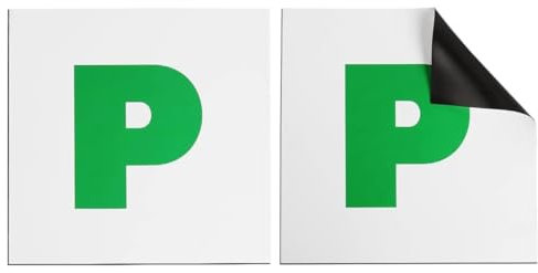 Fully Magnetic P Plates | 2 Pcs | 18 cm x 18cm | Car Learner Driver | UK | Green | Strong | Easy to Remove | without Scratching Painting off | All Weather - By Best House