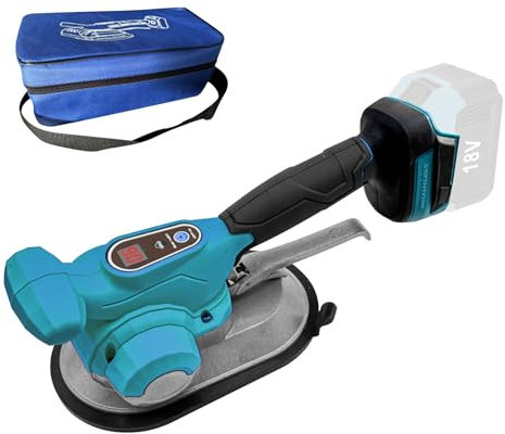 Tile Vibration Leveling Machine for Makita 18V Battery, Cordless Handheld Tile Suction Vibration Tiling Tool, 200kg Adsorption, 6 Adjustable Speeds & Digital Display, Without Battery