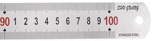 TA-VIGOR Edelstahl-Lineal, 100 cm Länge, metrisches gerades Lineal, 1,5 mm dickes Metall-Lineal, Präzisionsmesswerkzeug mit Aufhängeloch für Schule, Büro, Nähen, Handwerk und Heimwerker