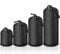 Selens 4 Pcs Neopren Objektivtasche Objektivbeutel Köcher schützenden für DSLR Kamera Objektiv Schwarz Weiche Kameratasche mit Kordelzug
