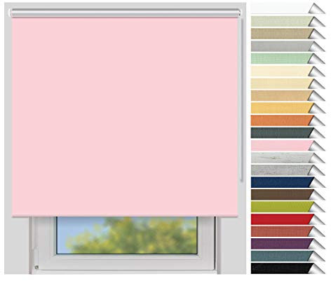 EFIXS Thermorollo Medium - Rollos nach Maß - 25 mm Rollowelle - Stoffbreite bis 220 cm, Höhe bis 240 cm - Hier: bis 100 cm x 150 cm (BxH) - rosa (062) - mit & ohne Bohren