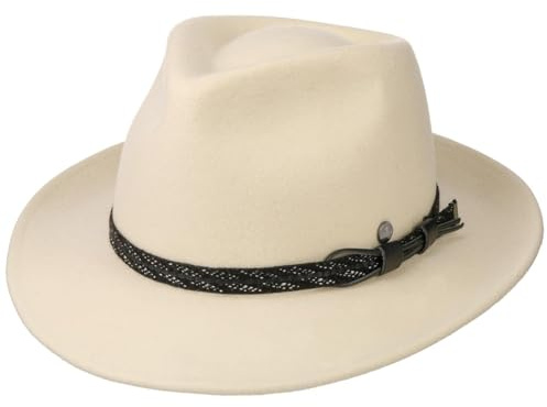 LIERYS Barnell White Bogart Wollfilzhut Made in Italy Damen und Herren Herbst Winter